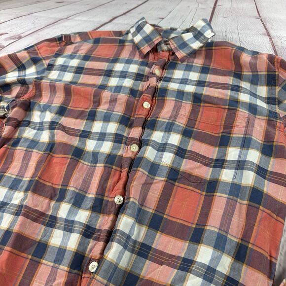 J Crew Shirt Mens Medium Summer Plaid Madras Long Sleeve Button Lightweight - Picture 3 of 8